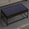 Stolik kawowy z LED Infinity, brązowy dąb, 90x50x41 cm