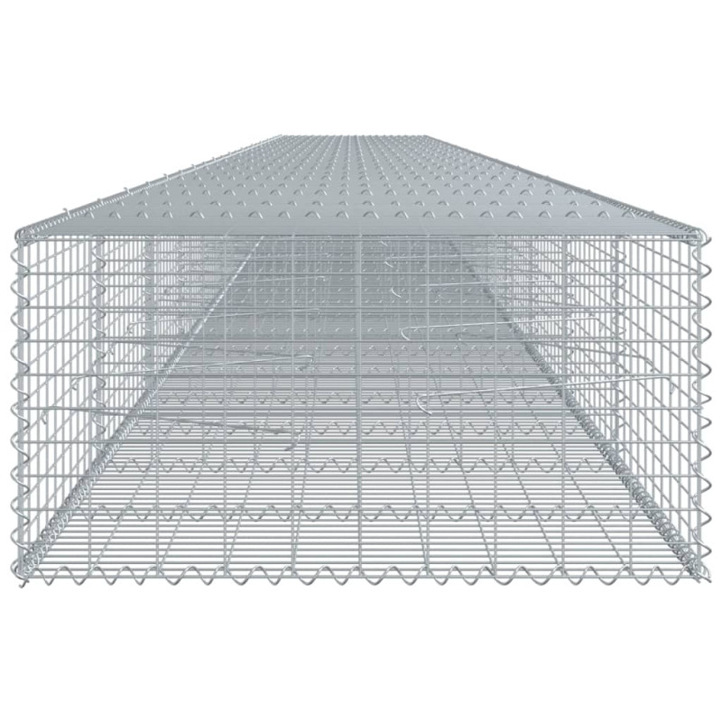 Kosz gabionowy z pokrywą, 1200x100x50 cm, galwanizowane żelazo