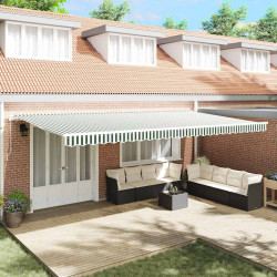 Materiał zapasowy do markizy Zielony i Biały 580 x 295 cm