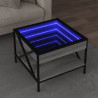 Stolik kawowy z LED Infinity, szary dąb sonoma, 50x50x38 cm