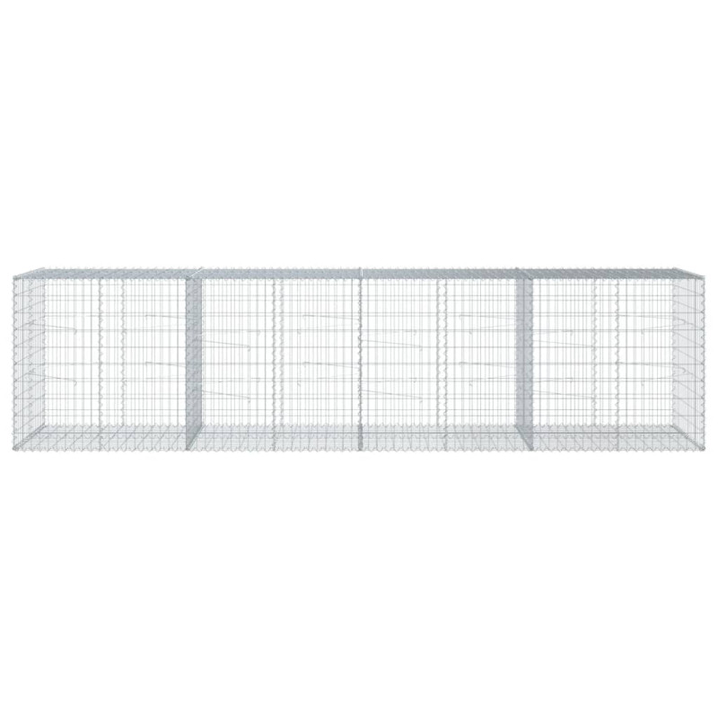 Kosz gabionowy z pokrywą, 400x100x100 cm, galwanizowane żelazo