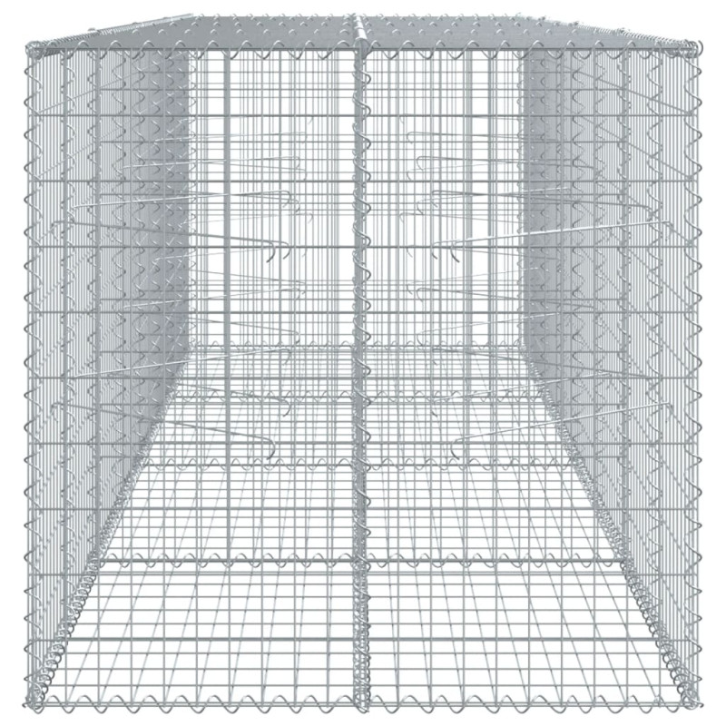 Kosz gabionowy z pokrywą, 400x100x100 cm, galwanizowane żelazo