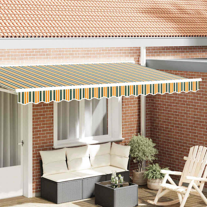 Wymiana falbany markizy Zielony i żółty 380 x 20 cm Poliester