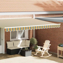 Wymiana falbany markizy Zielony i żółty 430 x 20 cm Poliester