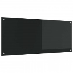 Panel kuchenny Czarny 120 x 50 cm szkło hartowane