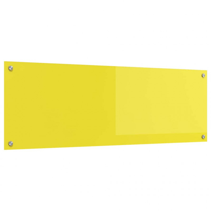 Panel kuchenny Żółty 120 x 40 cm szkło hartowane
