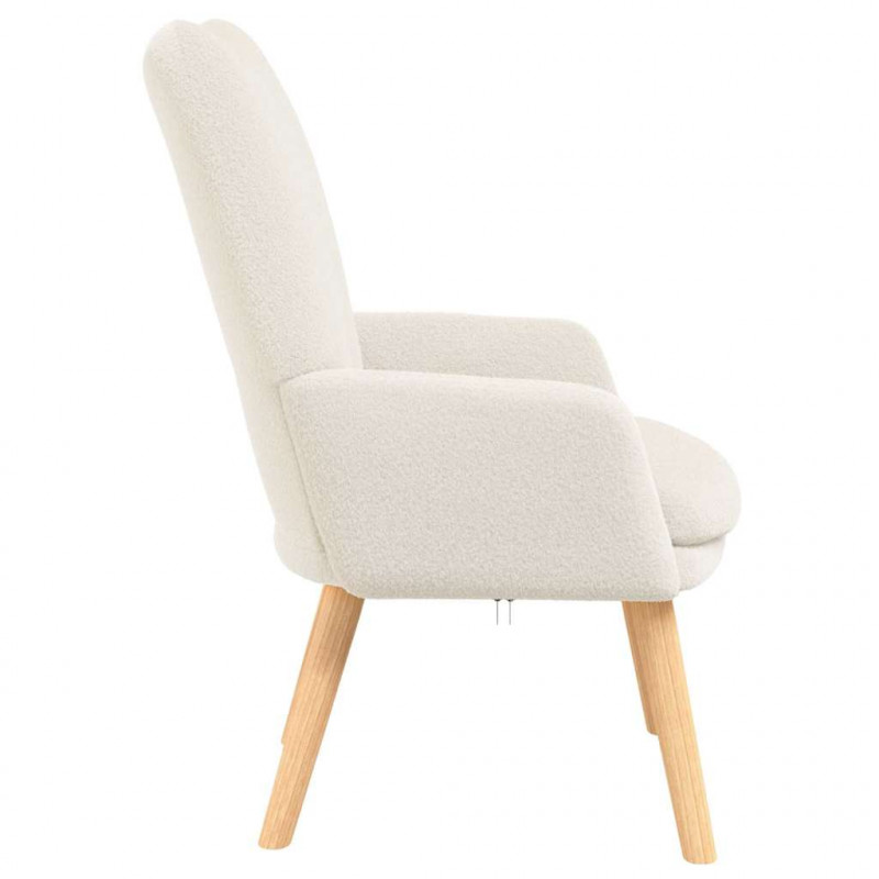 fotel Kremowy 63 x 67 x 94 cm Tkanina owcza i sklejka