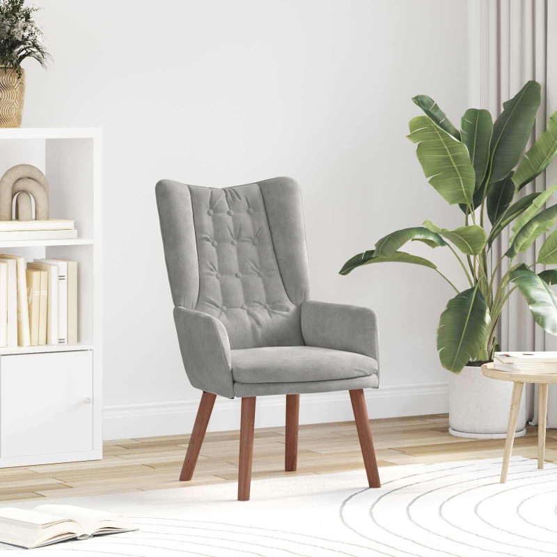 fotel Jasnoszary 63 x 67 x 94 cm Aksamit
