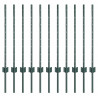 Słupek ogrodzeniowy. 11 pcs Zielony 120 cm Stal