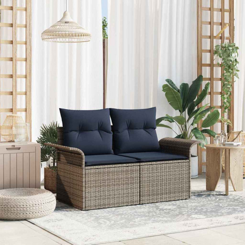 Sofa Ogrodowa z poduszką 141 x 62 x 69 cm polirattan