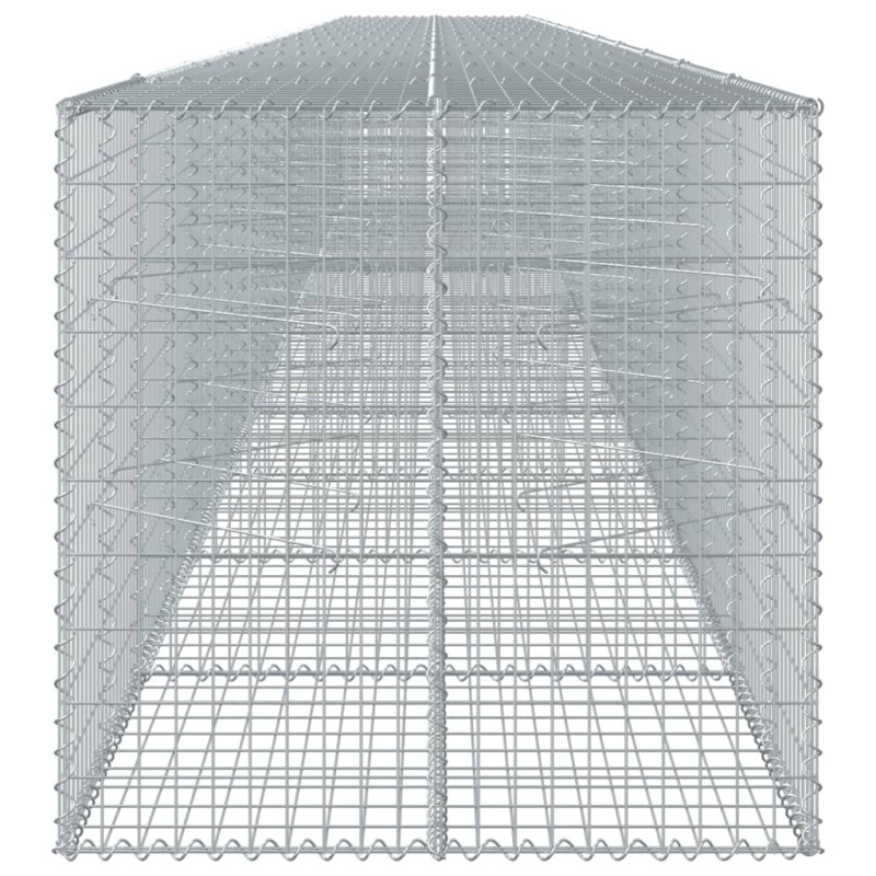 Kosz gabionowy z pokrywą, 1200x100x100 cm, galwanizowane żelazo
