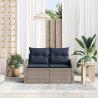 Sofa Ogrodowa Szary 123 x 62 x 69cm polirattan