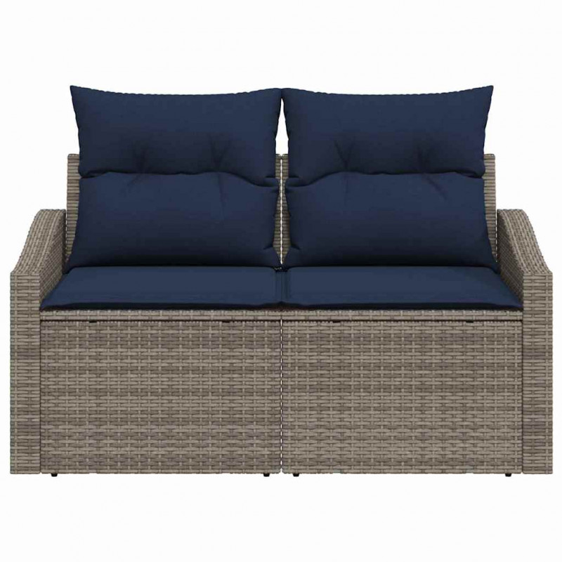 Sofa Ogrodowa Szary 123 x 62 x 69cm polirattan