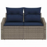 Sofa Ogrodowa Szary 123 x 62 x 69cm polirattan