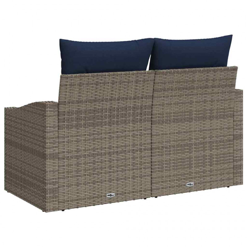 Sofa Ogrodowa Szary 123 x 62 x 69cm polirattan