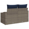 Sofa Ogrodowa Szary 123 x 62 x 69cm polirattan