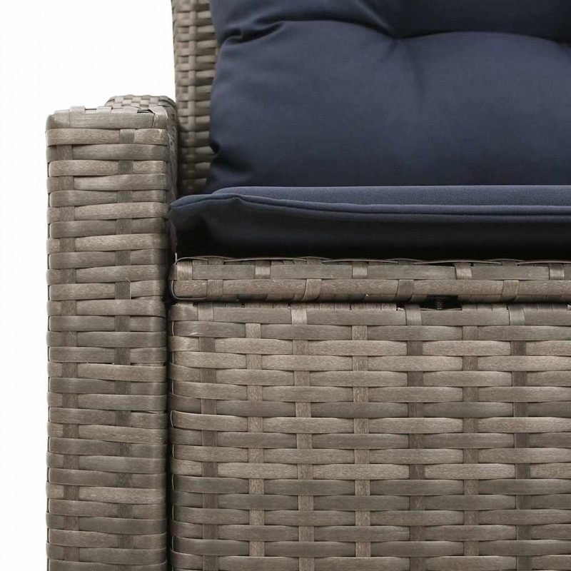 Sofa Ogrodowa Szary 123 x 62 x 69cm polirattan