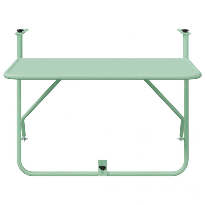 Stół Wiszący na Balkon Miętowa zieleń 60 x 39 x 65 cm Stal