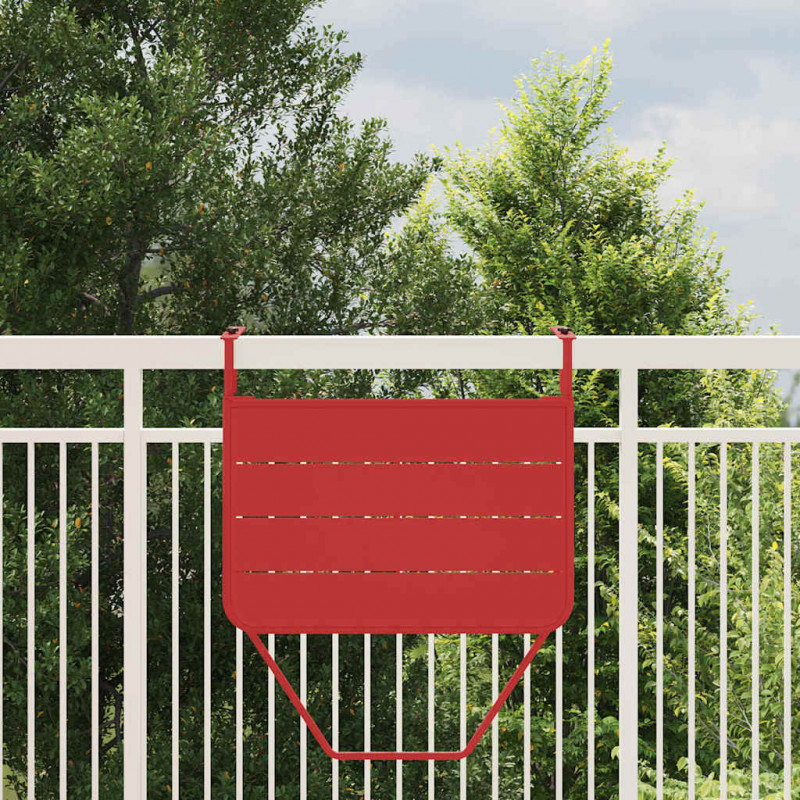 Stół Wiszący na Balkon Czerwony 60 x 39 x 65 cm Stal
