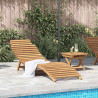 Leżak 2 pcs Brązowy 198 x 55 x 58,5 cm Lite drewno teakowe
