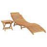Leżak 2 pcs Brązowy 198 x 55 x 58,5 cm Lite drewno teakowe