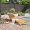 Leżak 2 pcs Brązowy 198 x 55 x 58,5 cm Lite drewno teakowe