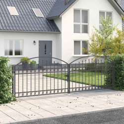 Brama ogrodzeniowa ASSEN 401 x 175,5 cm Stal Szary Zamykane