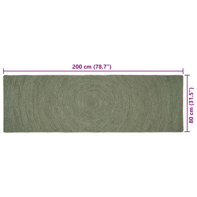 Dywany pokojowe Oliwkowy zielony 80 x 200 cm Juta