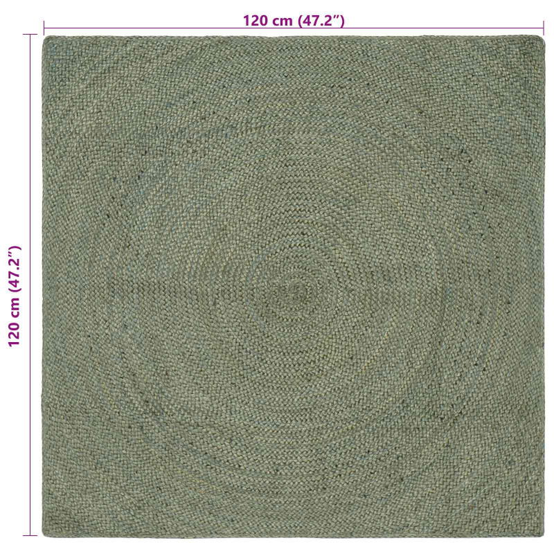 Dywany pokojowe Oliwkowy zielony 120 x 120 cm Juta