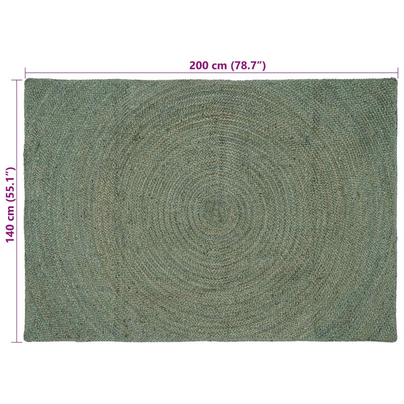 Dywany pokojowe Oliwkowy zielony 140 x 200 cm Juta