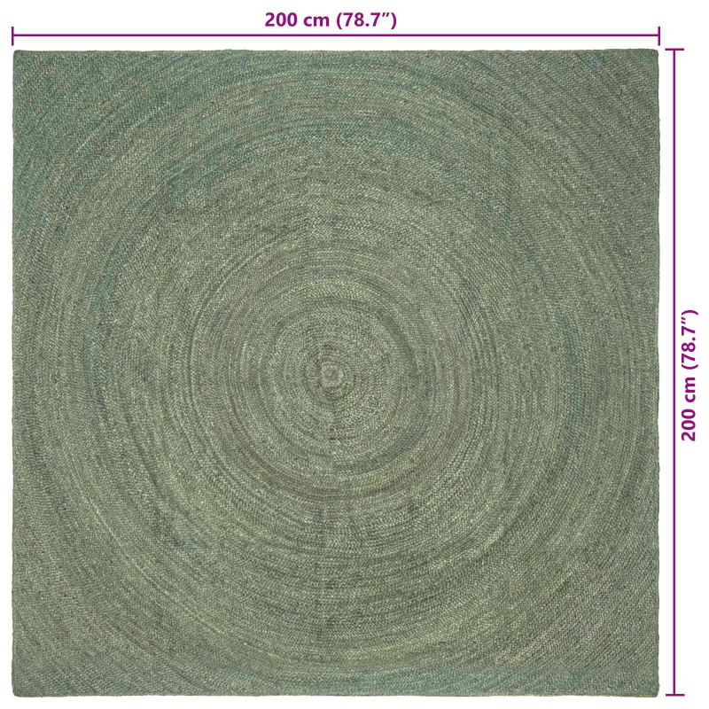 Dywany pokojowe Oliwkowy zielony 200 x 200 cm Juta