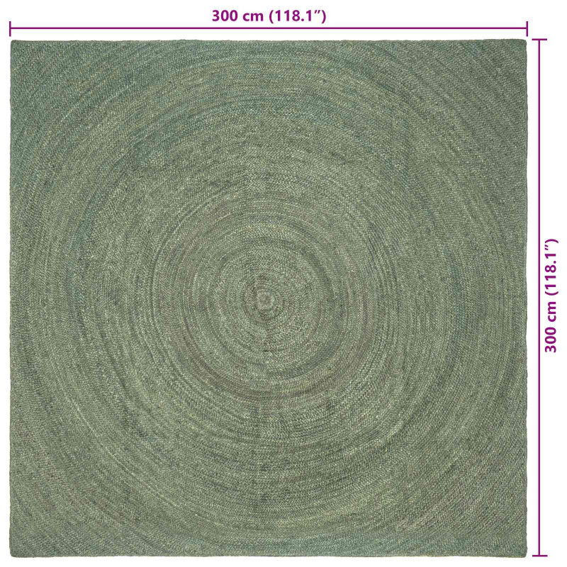 Dywany pokojowe Oliwkowy zielony 300 x 300 cm Juta