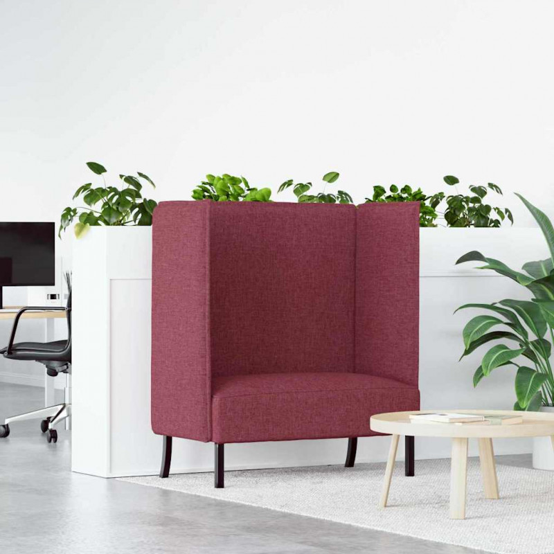 Sofa z wysokim oparciem 101cm czerwone wino tkanina