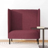 Sofa z wysokim oparciem 101cm czerwone wino tkanina