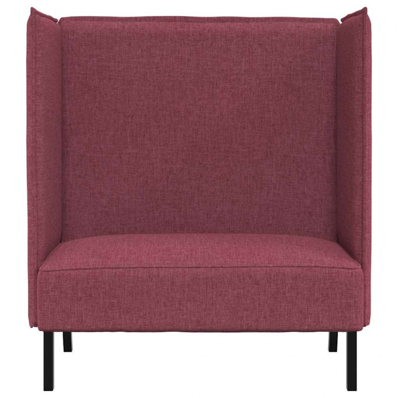 Sofa z wysokim oparciem 101cm czerwone wino tkanina