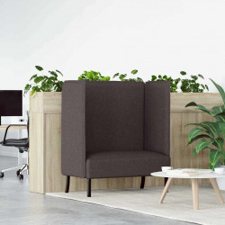 Sofa z wysokim oparciem 101cm ciemnobrązowy tkanina