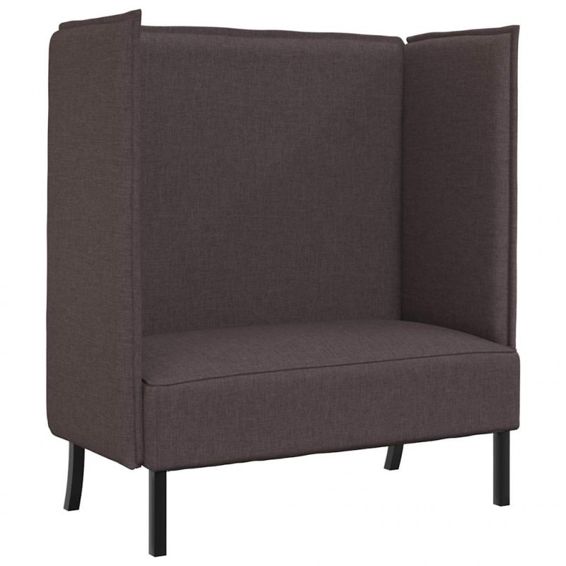 Sofa z wysokim oparciem 101cm ciemnobrązowy tkanina