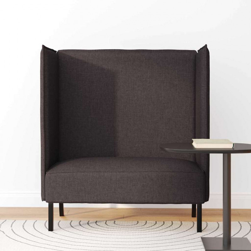 Sofa z wysokim oparciem 101cm ciemnobrązowy tkanina