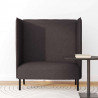 Sofa z wysokim oparciem 101cm ciemnobrązowy tkanina