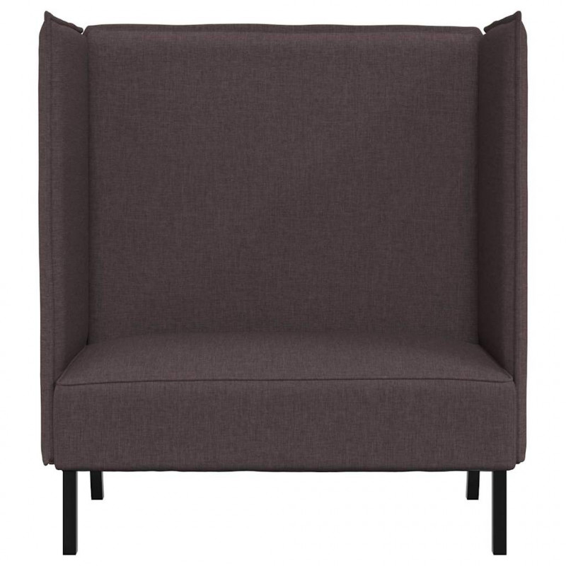 Sofa z wysokim oparciem 101cm ciemnobrązowy tkanina
