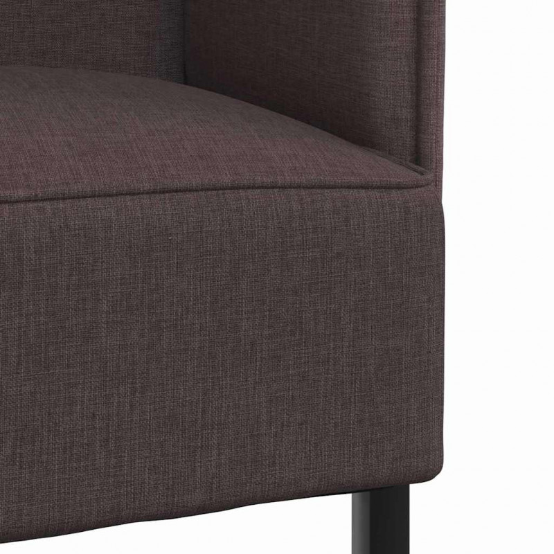 Sofa z wysokim oparciem 101cm ciemnobrązowy tkanina