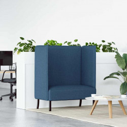 Sofa z wysokim oparciem 101cm Niebieski tkanina