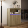 Szafka z LED, dąb sonoma, 72x34x100 cm, materiał drewnopochodny