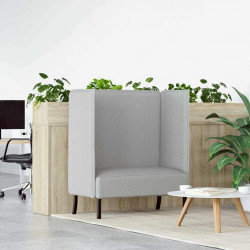 Sofa z wysokim oparciem Szary chmura 109 x 56 x 121 cm tkanina