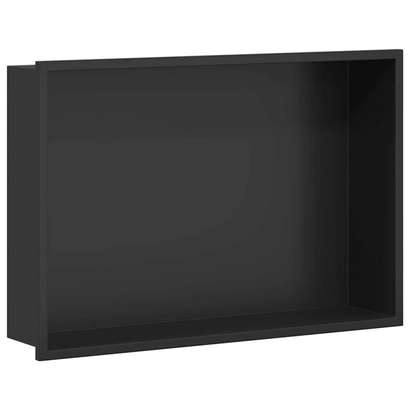 Nisza prysznicowa Czarny 45 x 30 x 9,5 cm Stal nierdzewna