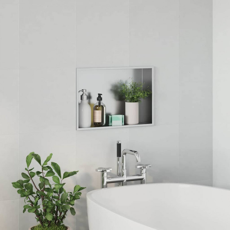 Nisza prysznicowa Srebrny 45 x 30 x 9,5 cm Stal nierdzewna