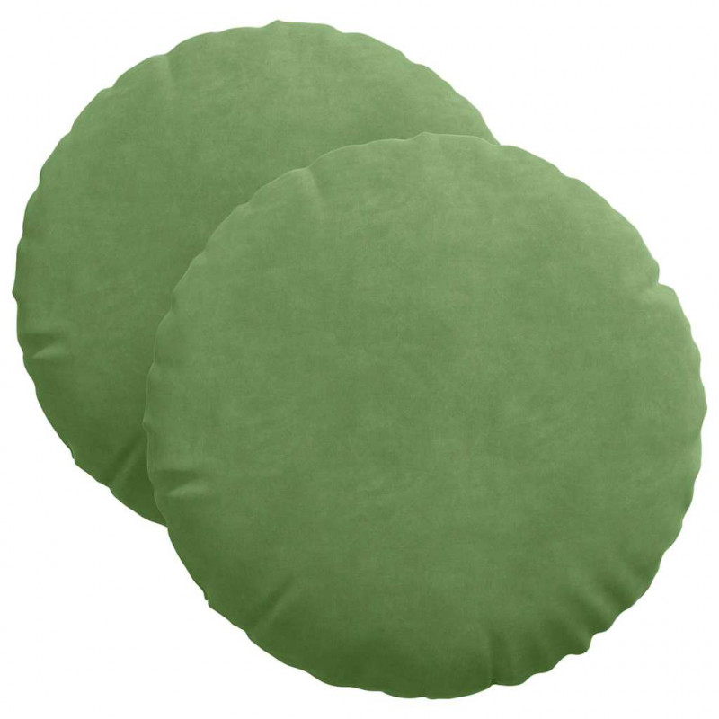 Poduszki na siedziska 2 pcs Jasnozielony Ø 40 x 13 cm Aksamit