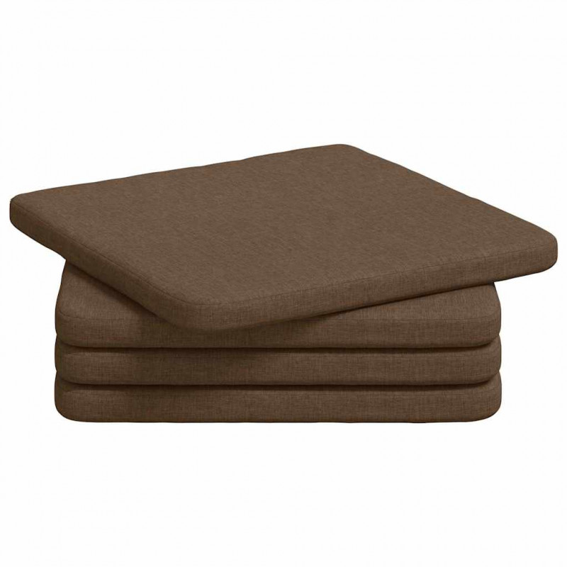 Poduszki na siedziska 4 pcs Brązowy 40 x 40 x 3 cm tkanina