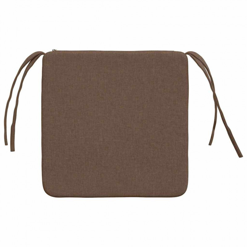 Poduszki na siedziska 4 pcs Brązowy 40 x 40 x 3 cm tkanina