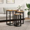Stolik Nesting 3 pcs Brązowy Lite drewno teakowe